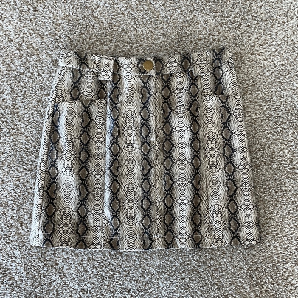 fab’rik snake skin faux leather skirt